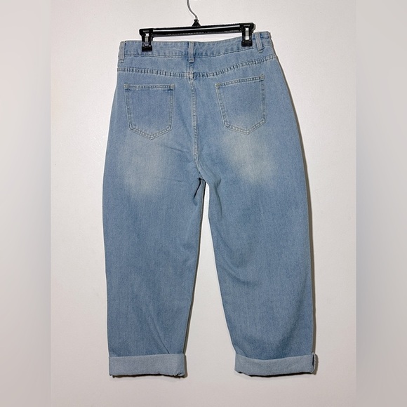 Boyfriend Barrel Cut Women's Jeans Button Up Size Large - Picture 5 of 6